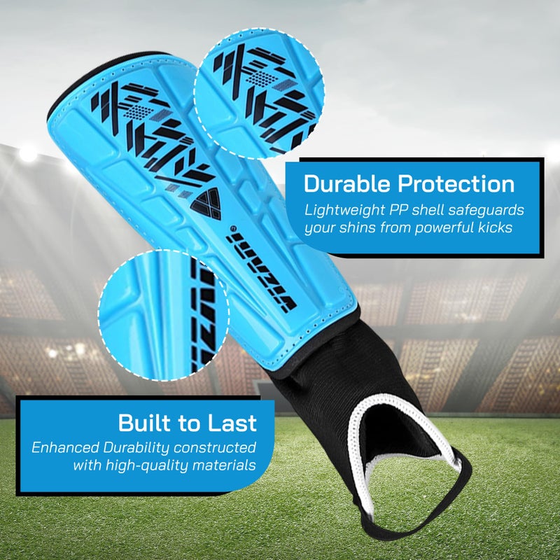 VIZARI Malaga Soccer Shinguard | Durable Soccer Shin Guard with Tough Protection & Elastic Straps | Breathable, Moisture-Wicking Youth Soccer GearProduct - Image 2